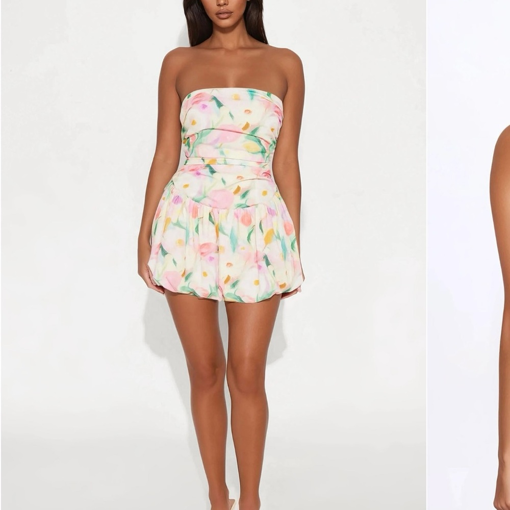 Fashion Nova Floral Strapless Mini Dress - Multicolor. New with tags!